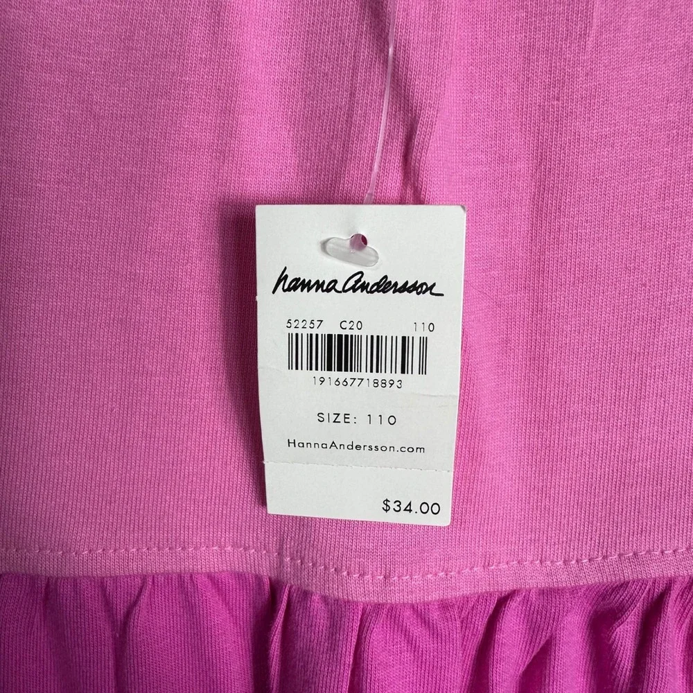 Hanna Andersson Girls Colorblock‎ Tiered Dress Pink Green Blue NWT Size 110 US 5